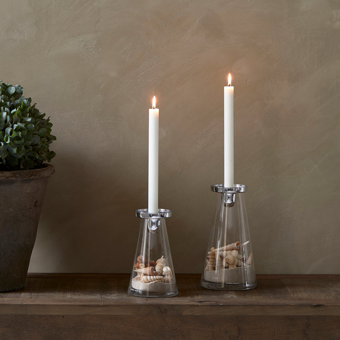 Riviera Maison kaarshouder glas, kandelaar - Solène - Transparant