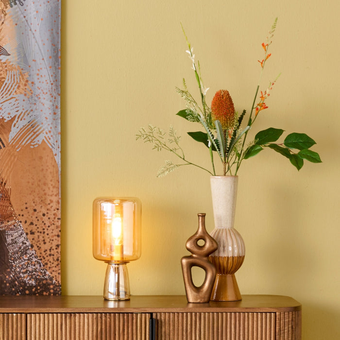 Mica Decorations Noor Vaas - H40,5 x Ø13,5 cm - Keramiek - Oker