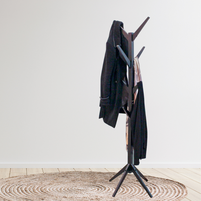 Orange85 Kapstok Staand Zwart 177 cm 8 Haken Hout