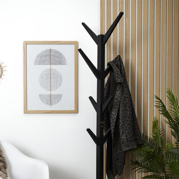 Orange85 Kapstok Staand Zwart 177 cm 8 Haken Hout