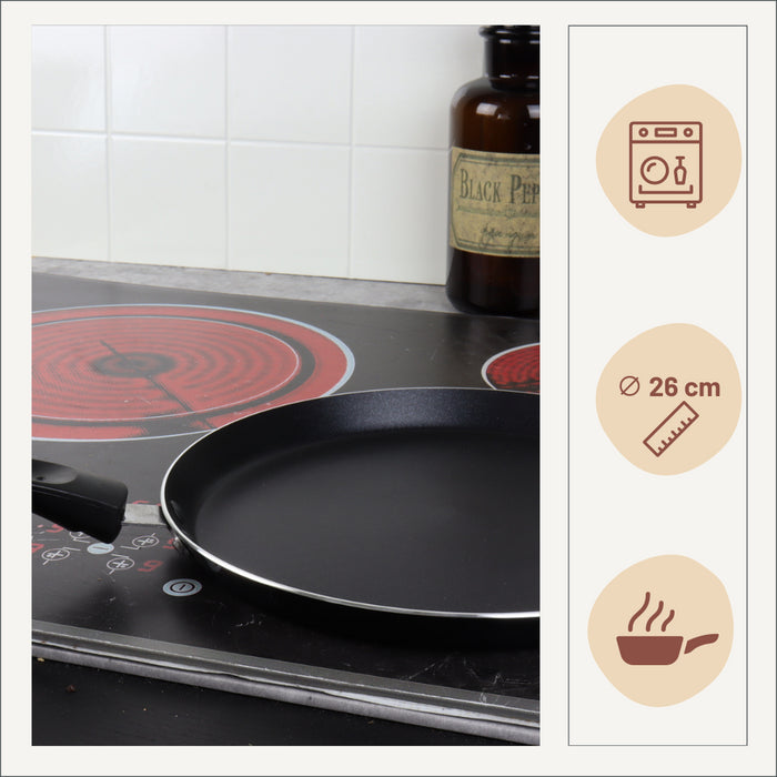 OTIX Koekenpan Pannenkoekenpan Inductie 26.5cm RVS Zwart Pannen