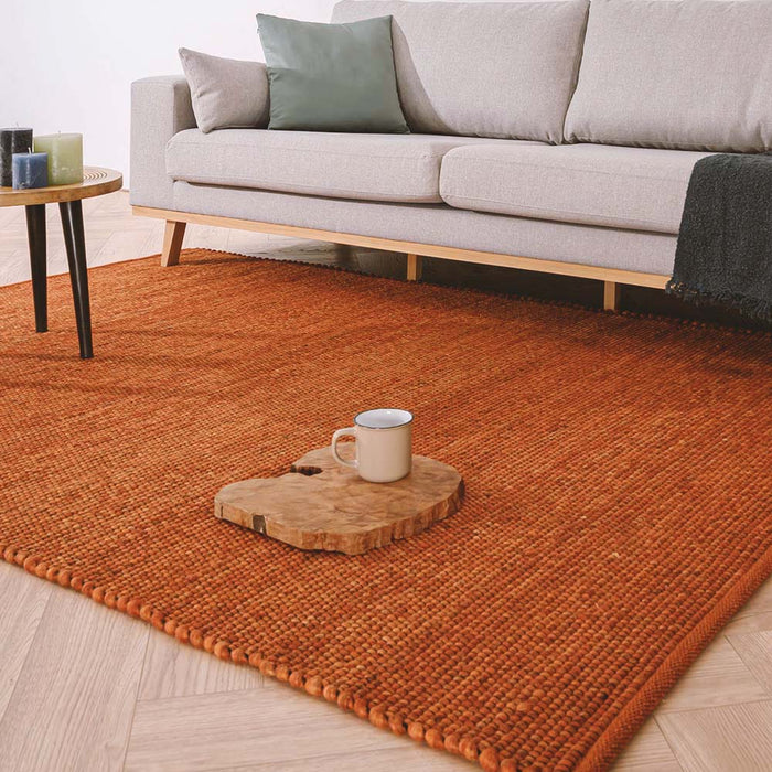 Nordic Weavers Wollen vloerkleed Lett - cognac - 140x200 cm