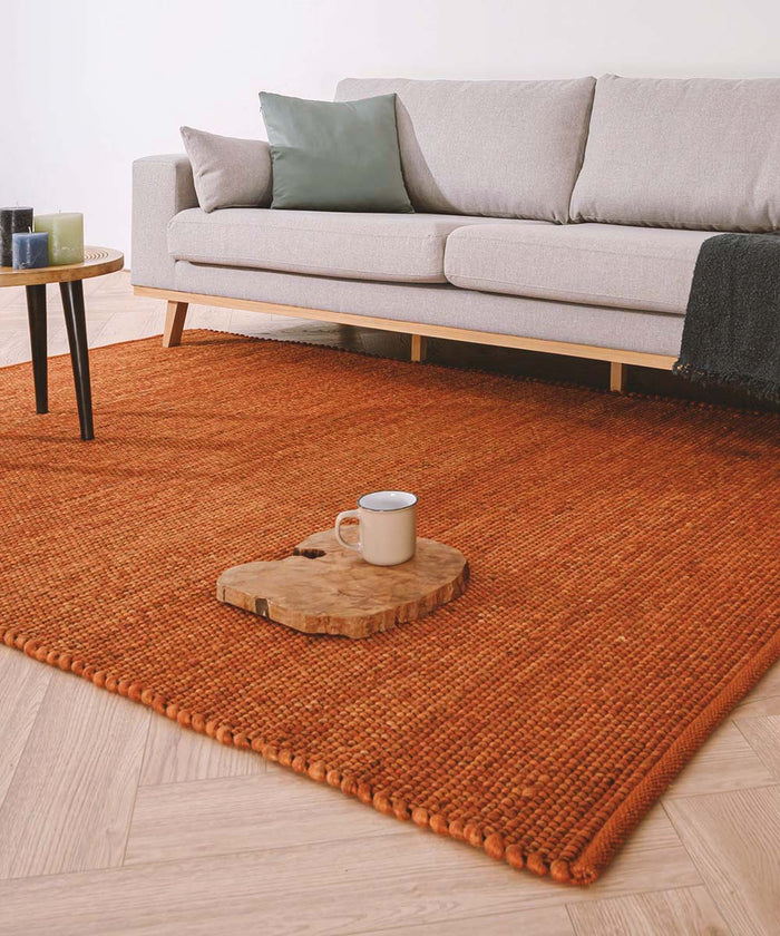 Nordic Weavers Wollen vloerkleed Lett - cognac - 140x200 cm