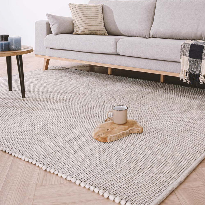 Nordic Weavers Wollen vloerkleed Lett - wit - 140x200 cm