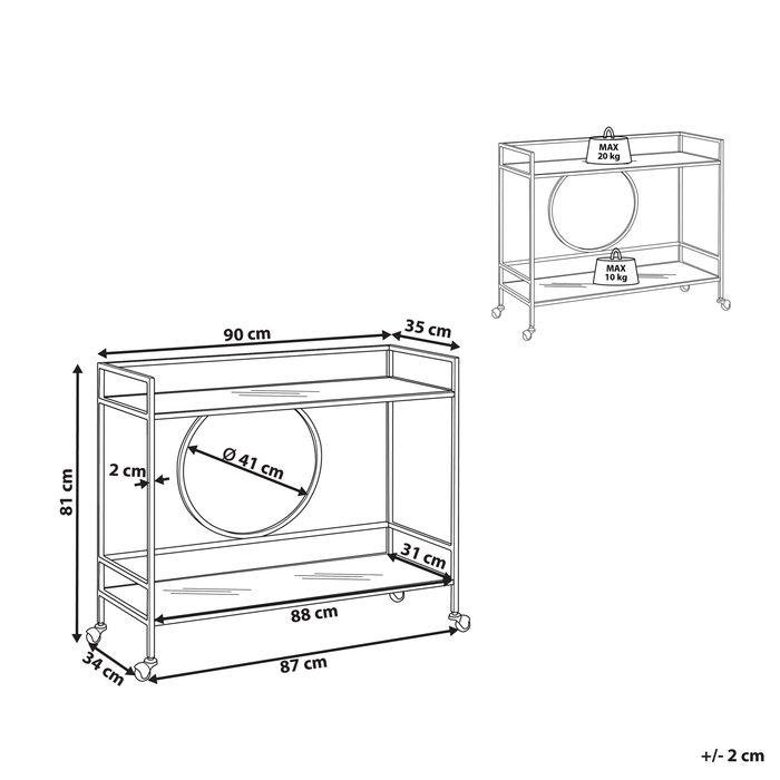Beliani - KERRY - Keukentrolley - Goud - IJzer