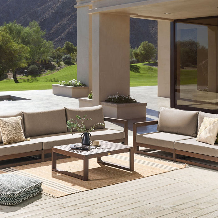 Beliani-TIMOR II-Loungeset 5-zits-Donkere houtkleur-FSC® acaciahout