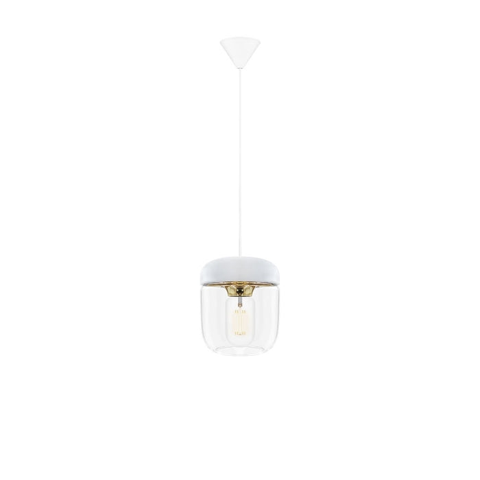 Umage Acorn hanglamp wit met brass - met koordset wit - Ø 14 cm