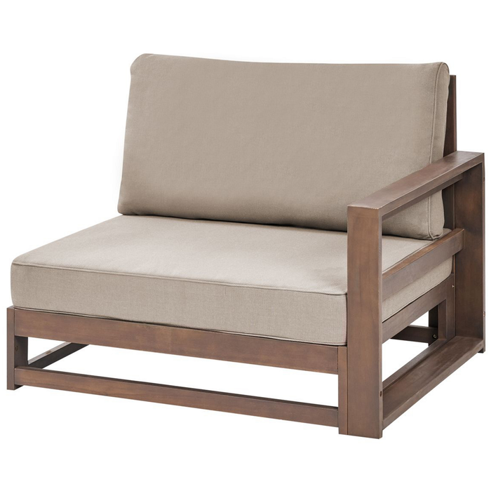 Beliani-TIMOR II-Loungeset 5-zits-Donkere houtkleur-FSC® acaciahout