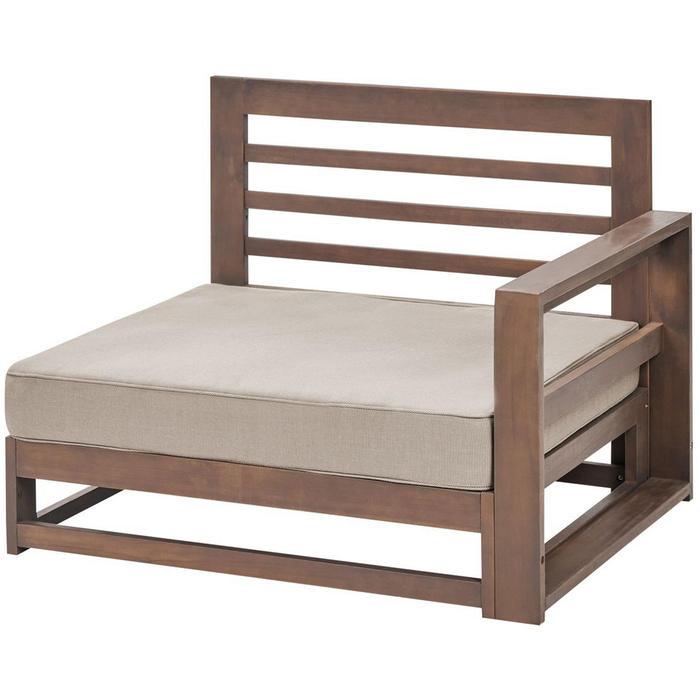 Beliani-TIMOR II-Loungeset 5-zits-Donkere houtkleur-FSC® acaciahout