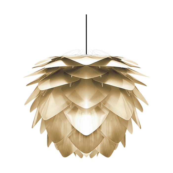 Umage Silvia Mini hanglamp brushed brass - met koordset zwart - Ø 32
