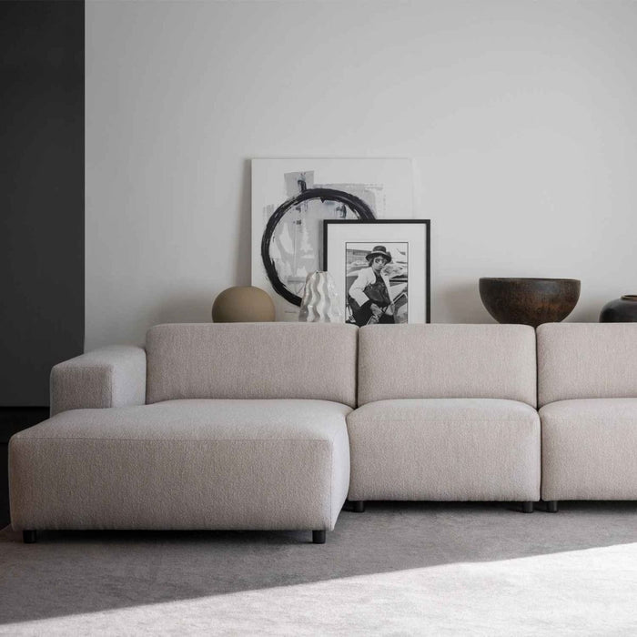 Rowico Home Willard 4-zits Hoekbank Links - Lichtbeige Stof