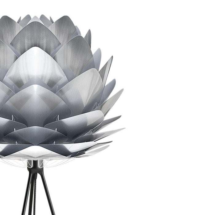 Umage Silvia Medium vloerlamp brushed steel - met tripod zwart - Ø 50