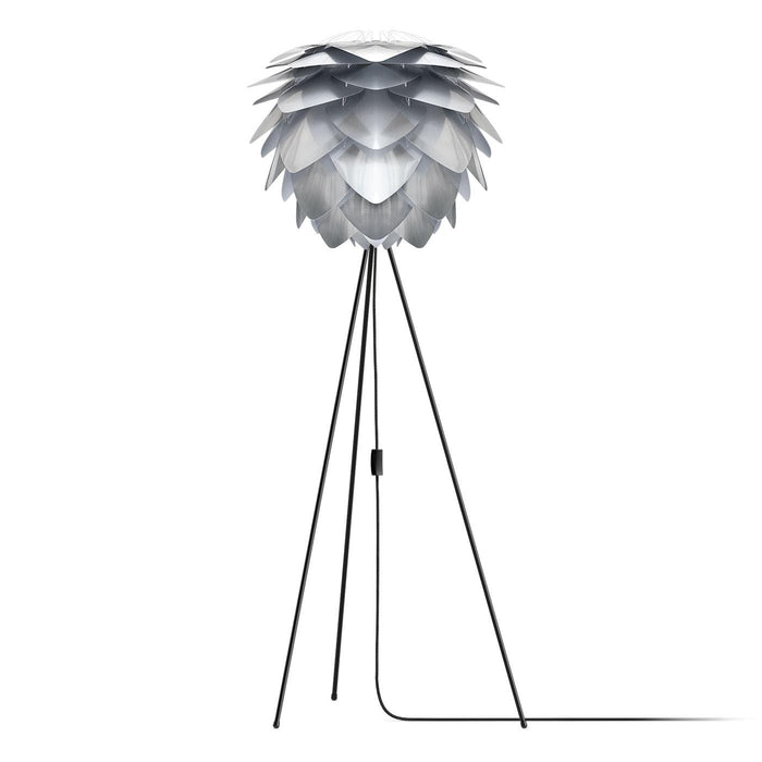 Umage Silvia Medium vloerlamp brushed steel - met tripod zwart - Ø 50
