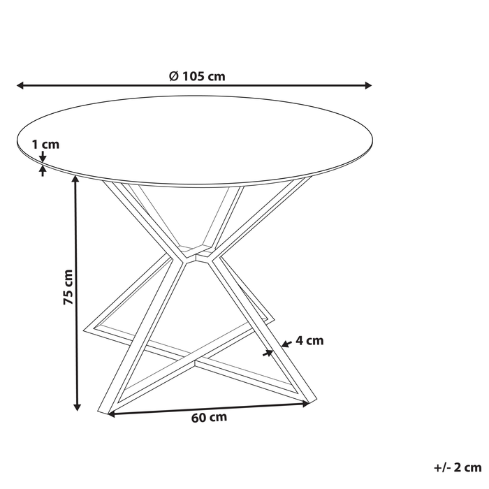 Beliani - BOSCO - Eettafel - Zwart - Veiligheidsglas