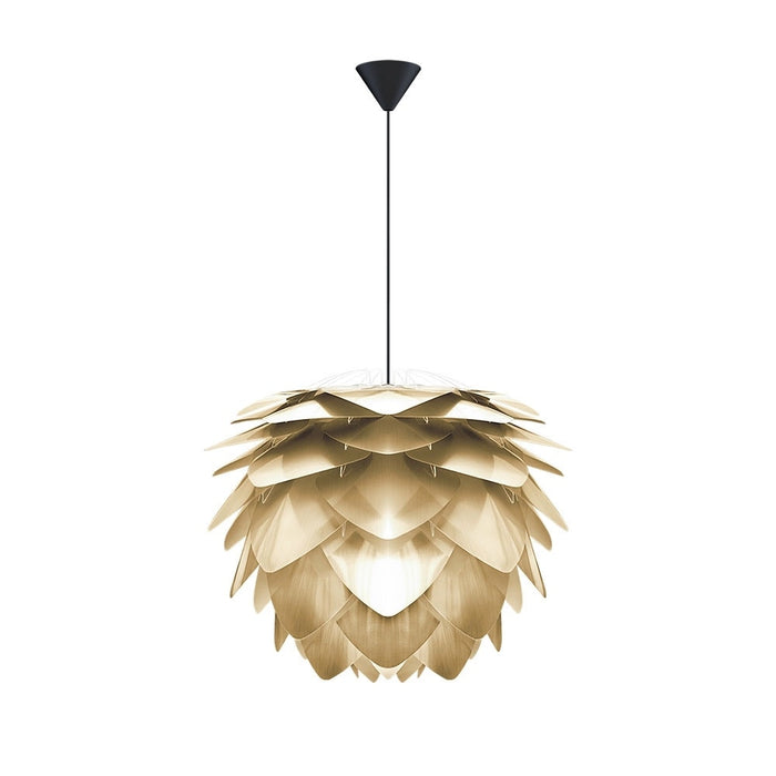 Umage Silvia Medium hanglamp brushed brass - met koordset zwart - Ø 50