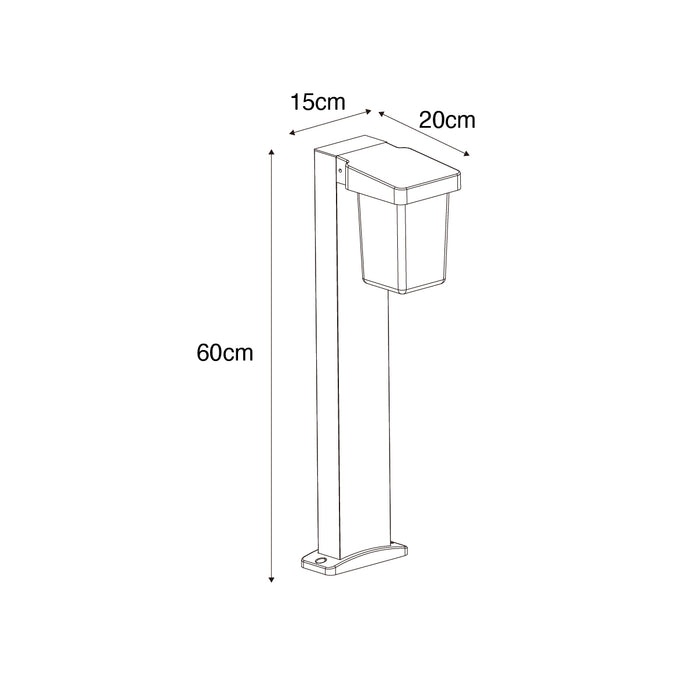 QAZQA Moderne staande buitenlamp zwart 60 cm IP54 - Chimay
