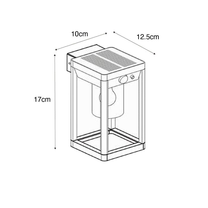 QAZQA Buiten wandlamp donkergrijs incl. LED en dimlicht op solar -