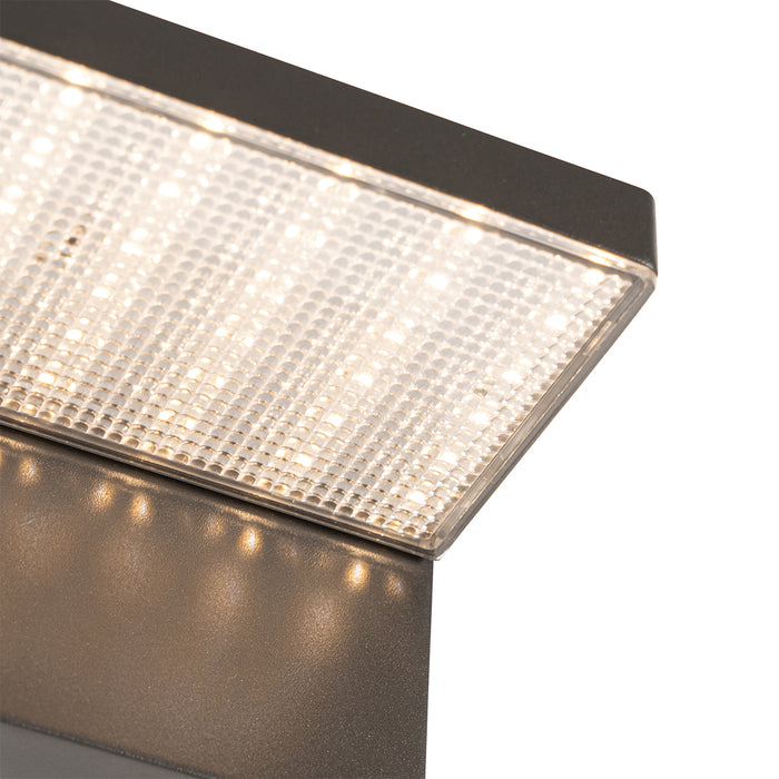 QAZQA Buiten wandlamp donkergrijs incl. LED en dimlicht op solar -