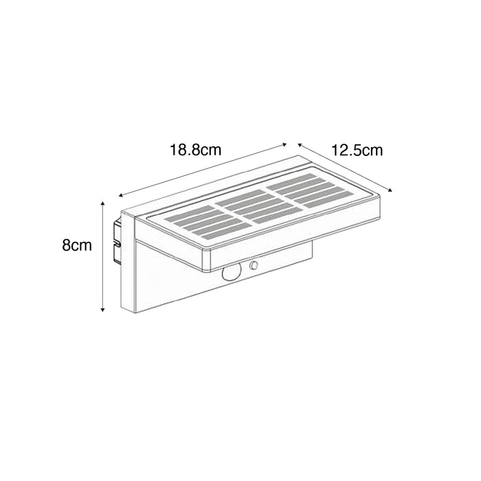 QAZQA Buiten wandlamp donkergrijs incl. LED en dimlicht op solar -