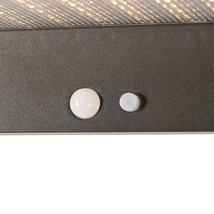 QAZQA Buiten wandlamp donkergrijs incl. LED en dimlicht op solar -