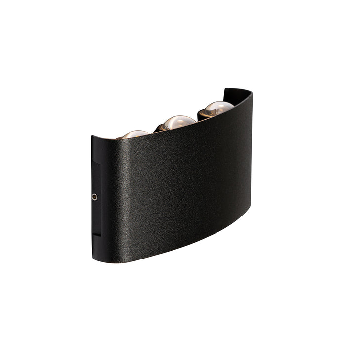 QAZQA Buiten wandlamp zwart incl. LED 6-lichts IP54 - Silly