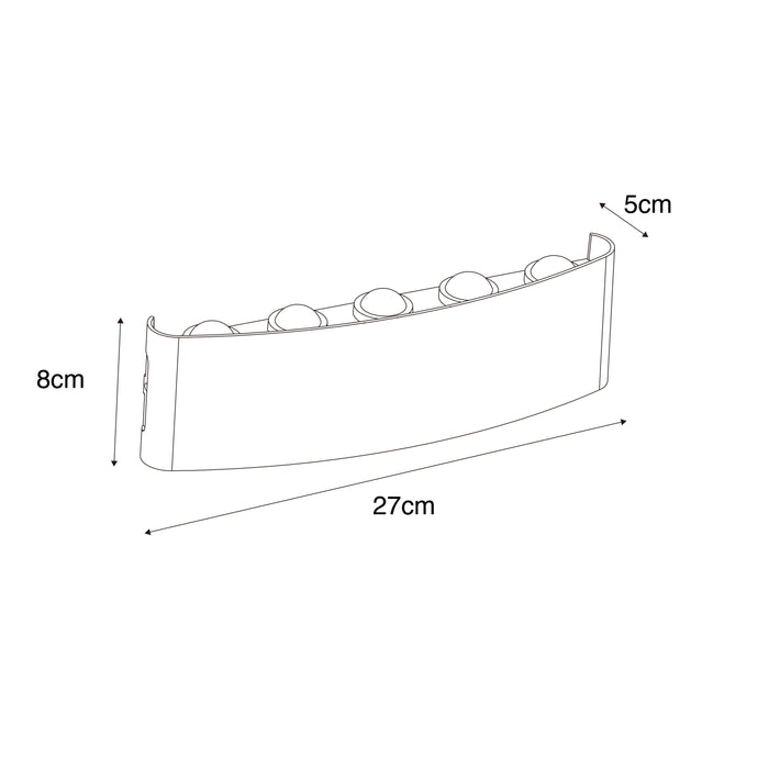 QAZQA Buiten wandlamp zwart incl. LED 10-lichts IP54 - Silly