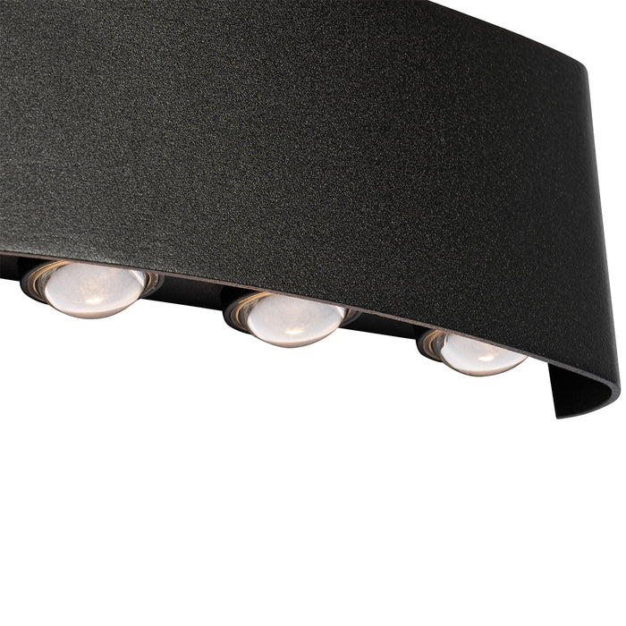 QAZQA Buiten wandlamp zwart incl. LED 10-lichts IP54 - Silly