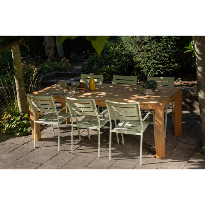 WOOOD Tuinstoel Met Armleuning - Aluminium - Groen - 85x56x53