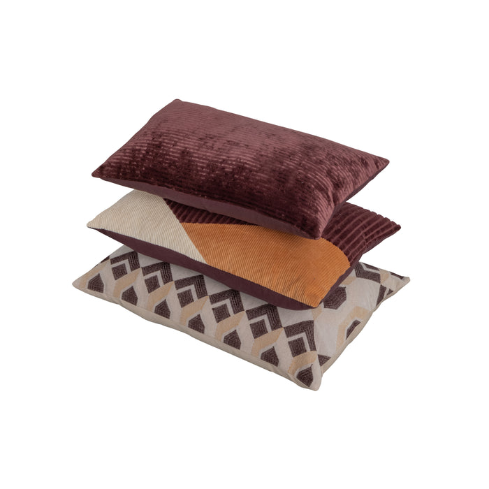 WOOOD Kussen Soul - Katoen|Viscose - Wijn - 30x50