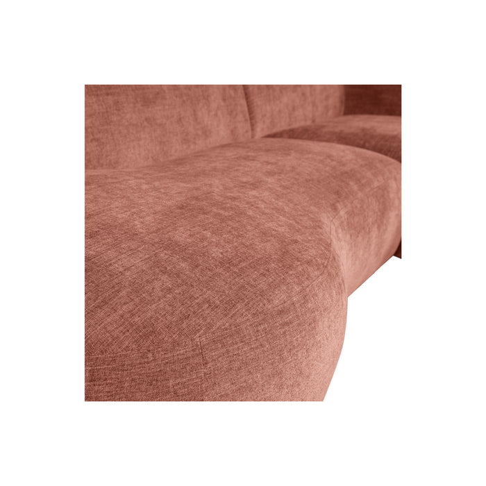 WOOOD Polly Chaise Longue Rechts - Polyester - Roze - 71x258x105|150