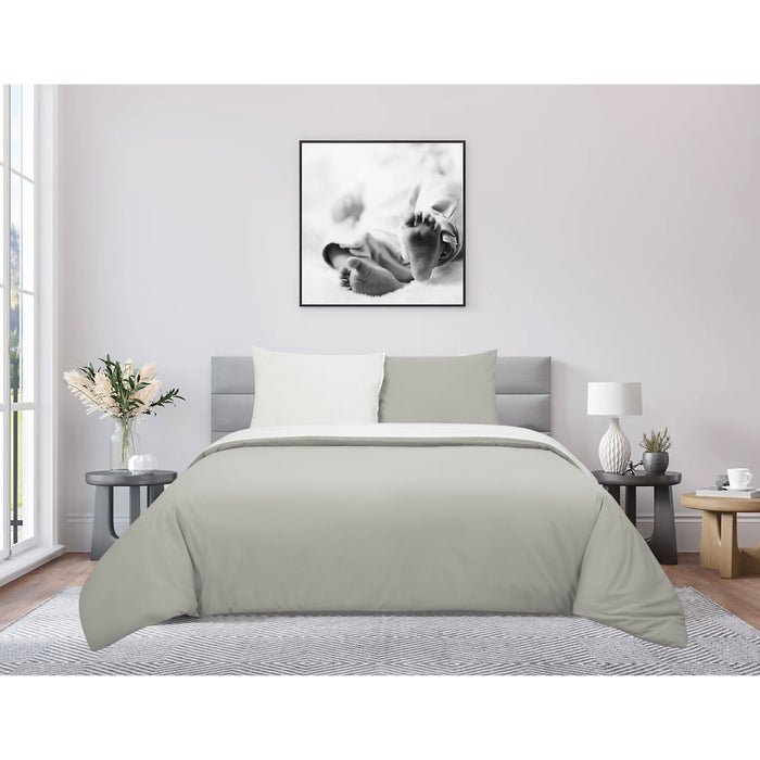 Dekbedovertrek My Luxe percal katoen 140x200|220 - greige wit