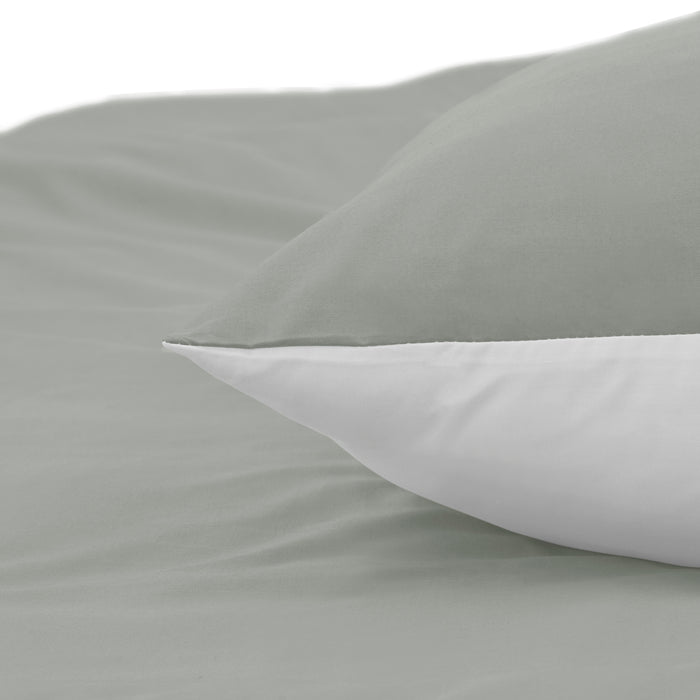 Dekbedovertrek My Luxe percal katoen 140x200|220 - greige wit