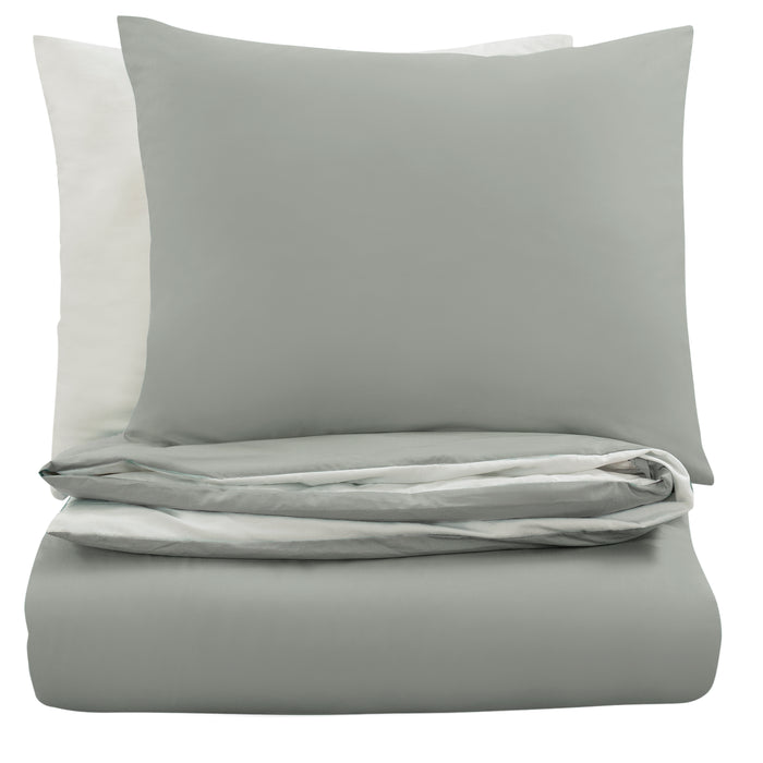 Dekbedovertrek My Luxe percal katoen 140x200|220 - greige wit