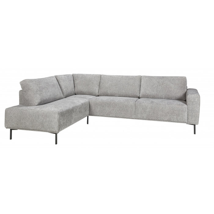 Hoekbank Deventer - Grijs - Textiel - 275x86x205cm (BxHxD)