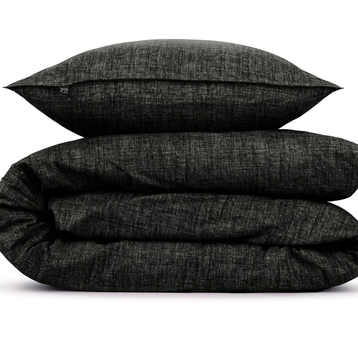 Zo Home Dekbedovertrek Katoen Lino Linnen Look - midnight black