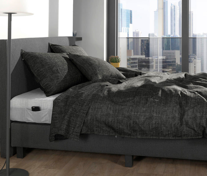 Zo Home Dekbedovertrek Katoen Lino Linnen Look - midnight black