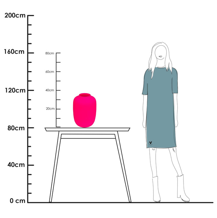 Vase The World Artic M Neon pink Ø25 x H35 cm