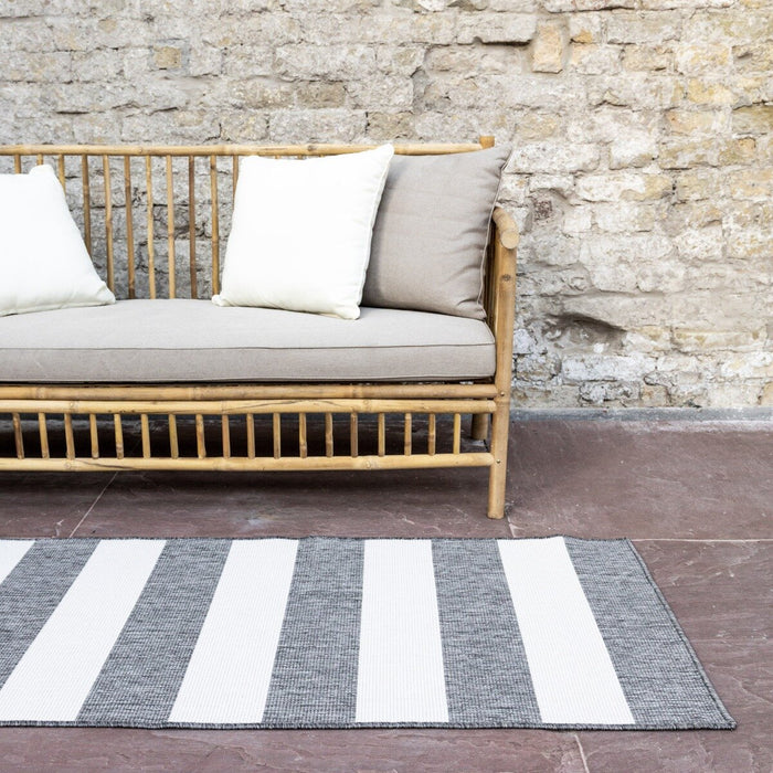 Eva Interior Loper Buitenkleed Stripes - Grijs|Wit - 80 x 250cm