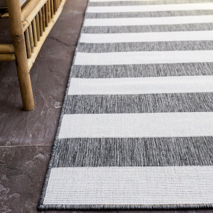 Eva Interior Loper Buitenkleed Stripes - Grijs|Wit - 80 x 250cm