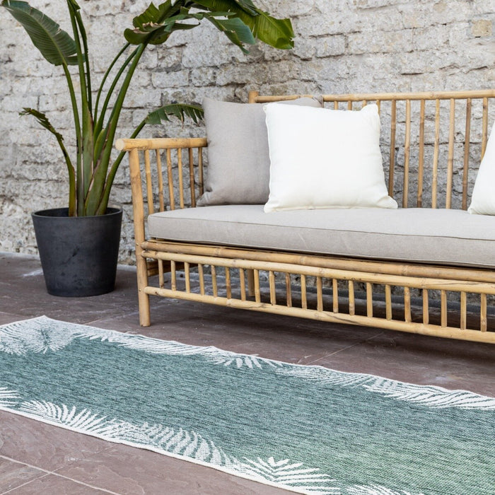 Eva Interior Loper Buitenkleed Leaf - Groen - 80 x 250cm