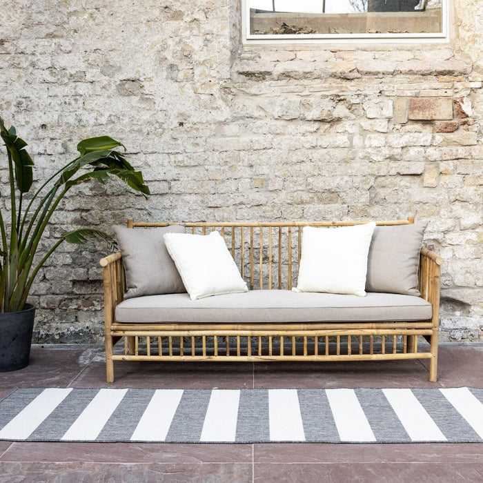 Eva Interior Loper Buitenkleed Stripes - Grijs|Wit - 80 x 250cm