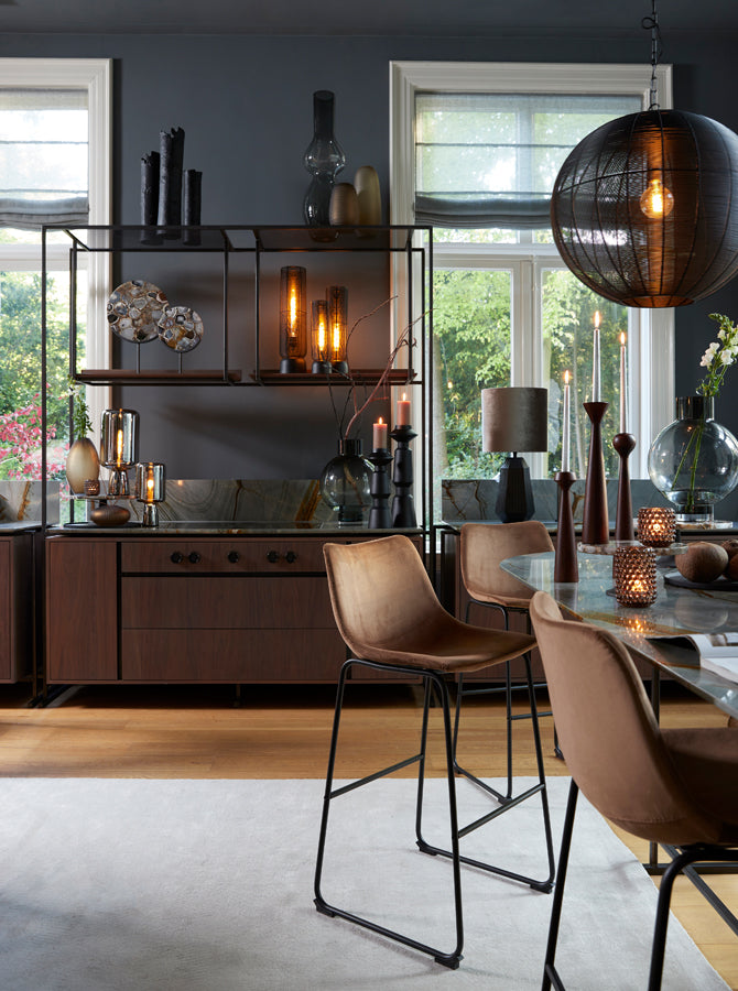 Light & Living - Tafellamp LEZUZA - Ø11x39.5cm - Zwart