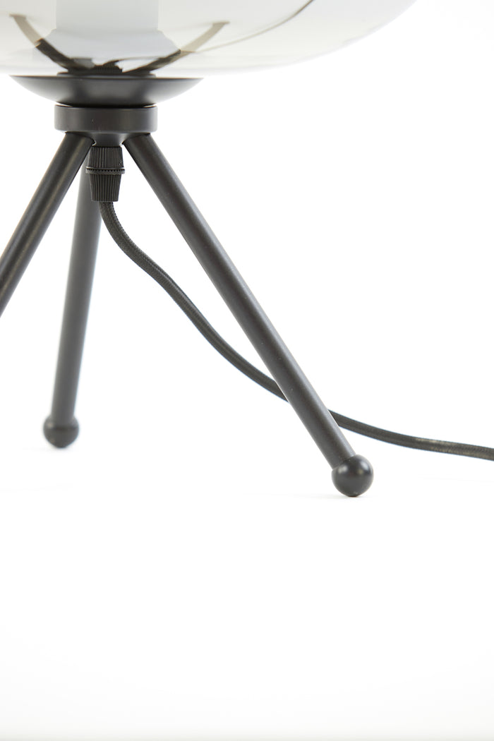 Light&living Tafellamp Ø30x43 cm MAYSON glas smoke-mat zwart