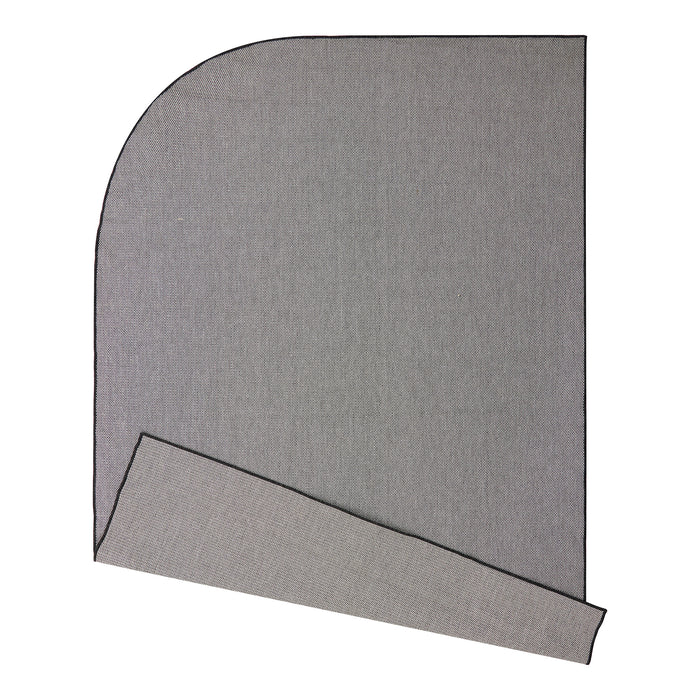 Eva Interior Buitenkleed Mono Zwart Ronde Hoek 200x290cm