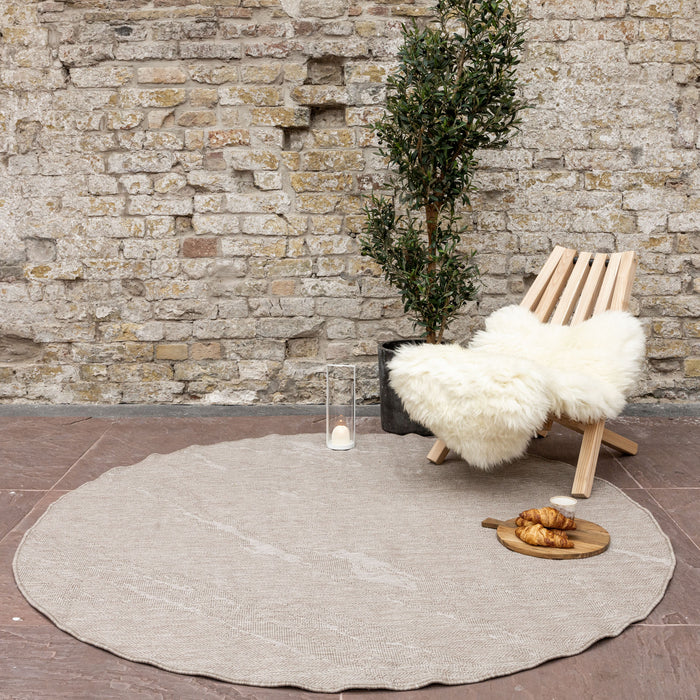 Eva Interior Buitenkleed Marble Naturel Rond 240cm