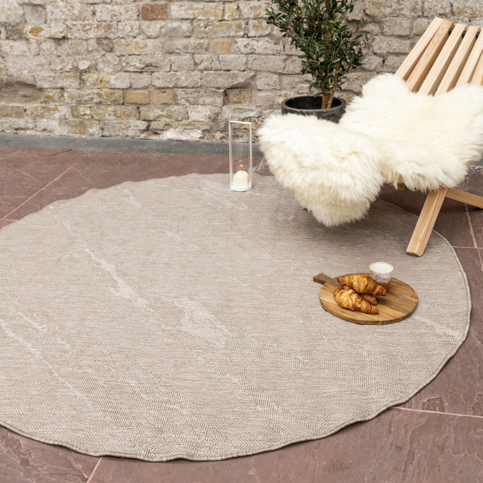 Eva Interior Buitenkleed Marble Naturel Rond 240cm