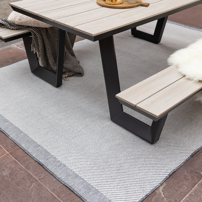 Eva Interior Buitenkleed Border Grijs 160x230cm