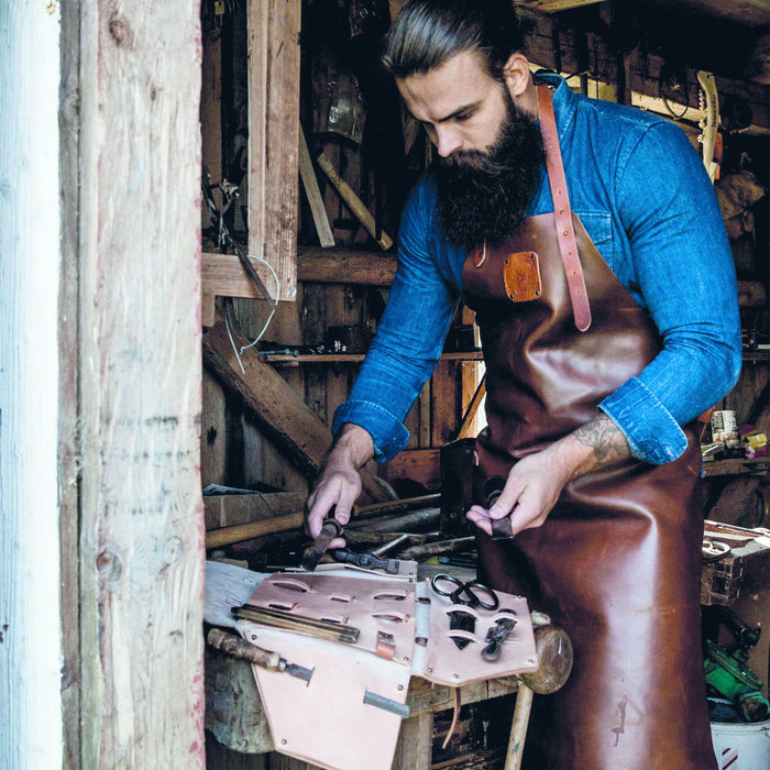 Witloft leren schort classic xxl - cognac