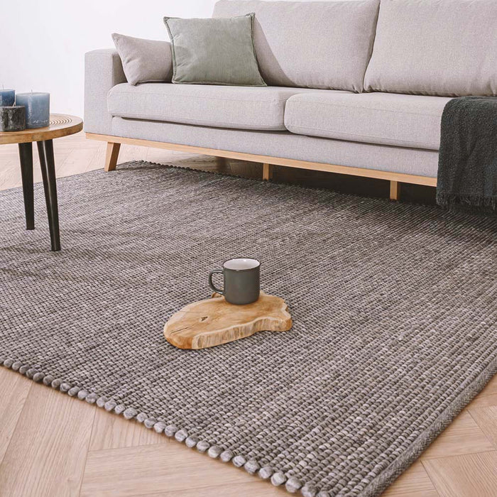 Nordic Weavers Wollen vloerkleed Lett - grijs - 160x230 cm