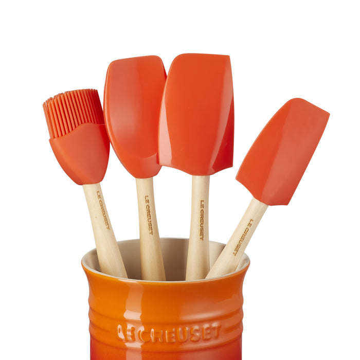 Le Creuset Pot met 4 Spatels - Oranjerood